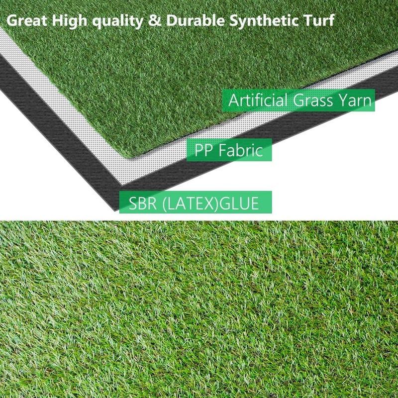 Backontro Store Artificial Grass Turf Lawn Outdoor for Garden Balcony Landscape,Astroturf Rug with Drainage Holes,Realistic and Thick Fake Faux Grass Mat,Synthetic Grass Rug Carpet for Patio,Backyard,4ftx6ft - Image 4